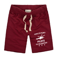 Thumbnail for People Fly Planes Pilots Fly Helicopters Designed Cotton Shorts