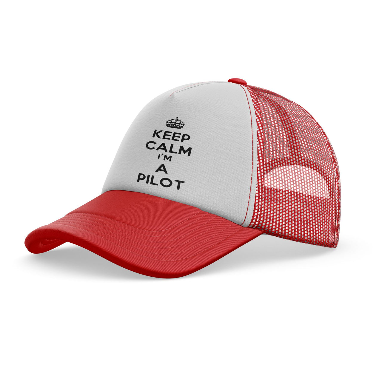 Keep Calm I'm a Pilot Designed Trucker Caps & Hats
