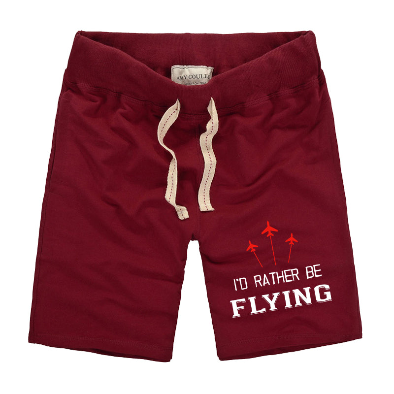 I'D Rather Be Flying Designed Cotton Shorts