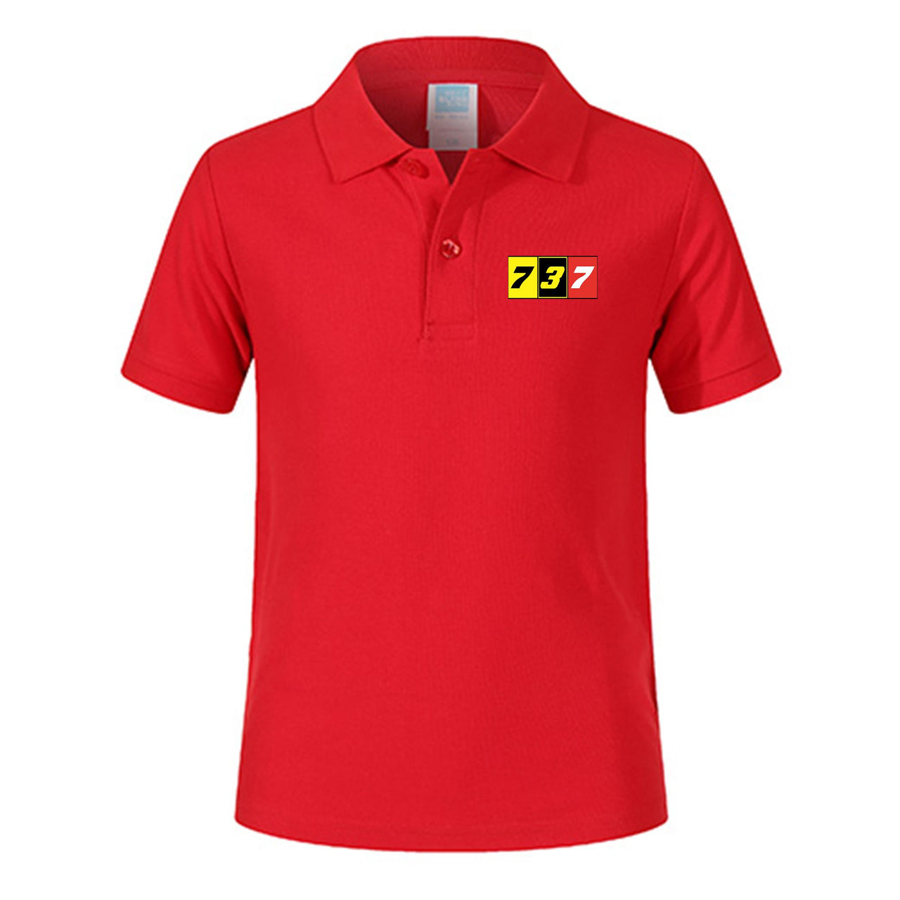 Flat Colourful 737 Designed Children Polo T-Shirts