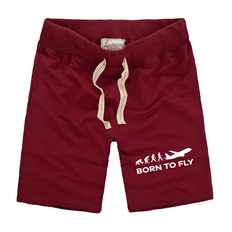 Born To Fly Designed Cotton Shorts