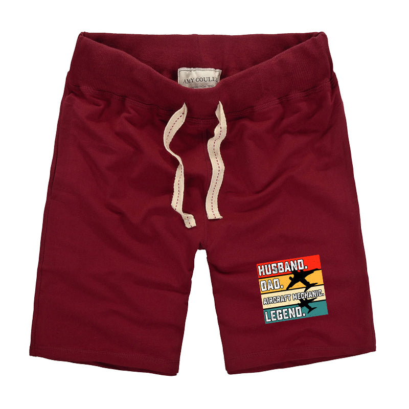 Husband & Dad & Aircraft Mechanic & Legend Designed Cotton Shorts