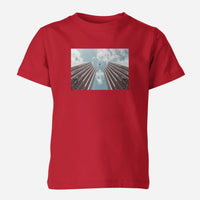 Thumbnail for Airplane Flying over Big Buildings Designed Children T-Shirts