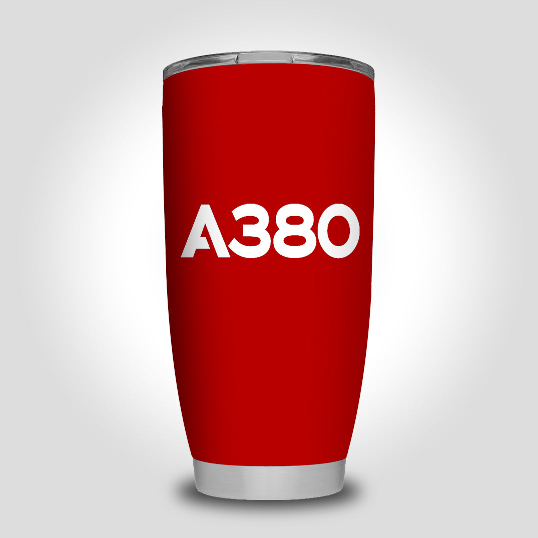 A380 Flat Text Designed Tumbler Travel Mugs