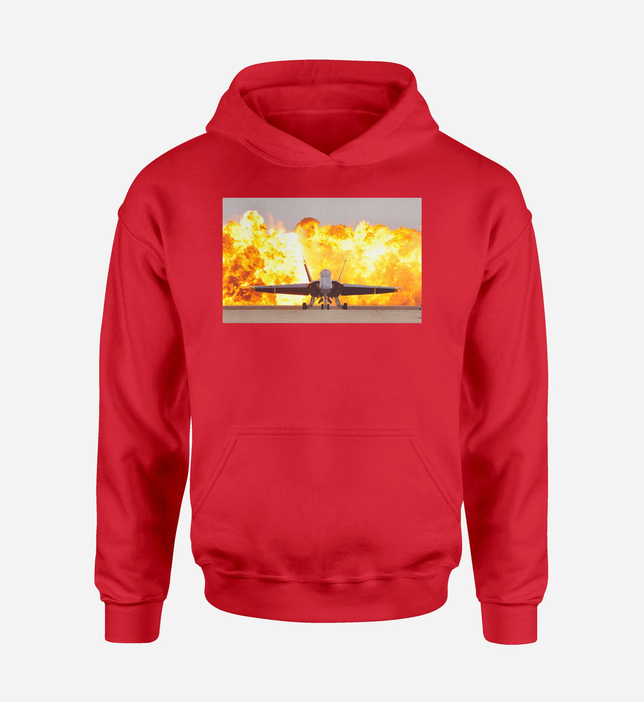 Face to Face with Air Force Jet & Flames Designed Hoodies