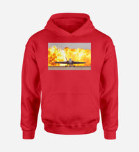 Thumbnail for Face to Face with Air Force Jet & Flames Designed Hoodies