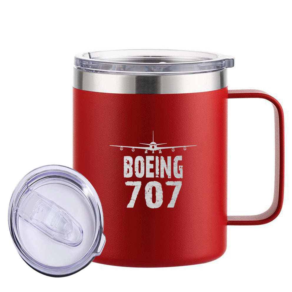 Boeing 707 & Plane Designed Stainless Steel Laser Engraved Mugs