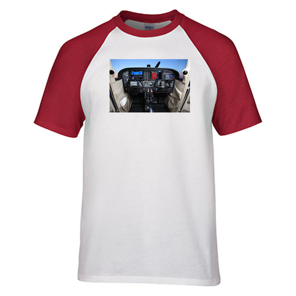 Cessna 172 Cockpit Designed Raglan T-Shirts