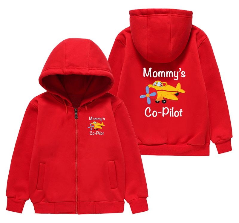 Mommy's Co-Pilot (Propeller) Designed "CHILDREN" Zipped Hoodies