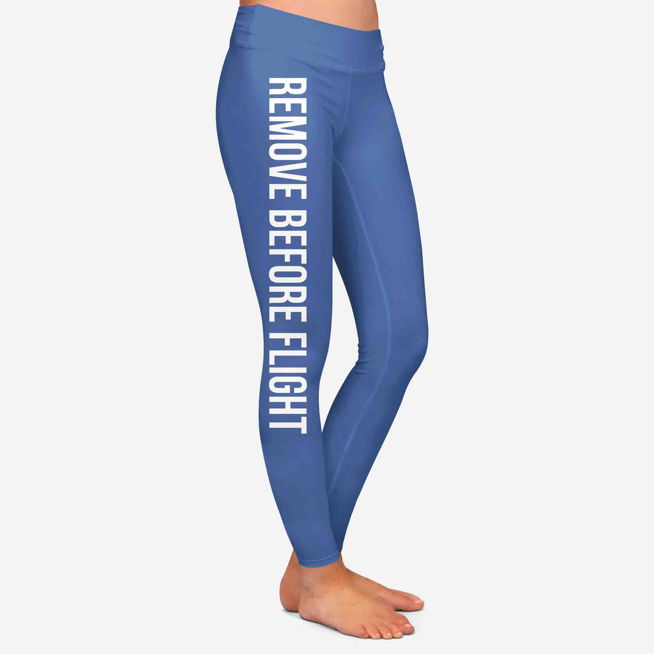 Remove Before Flight 2-Blue Designed Women Leggins