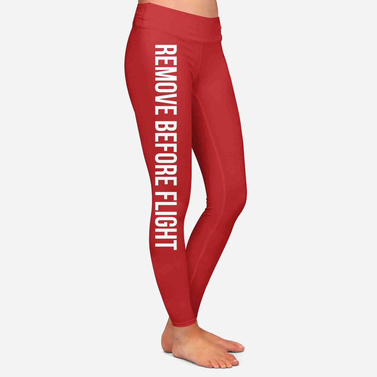 Remove Before Flight 2-Red Designed Women Leggins