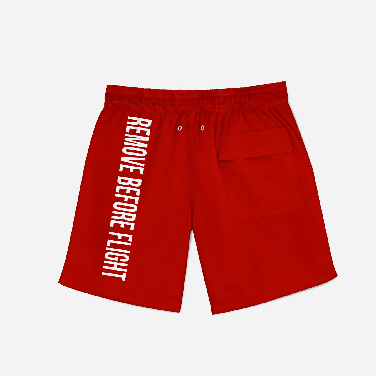 Remove Before Flight 2 (Red) Swim Trunks & Shorts