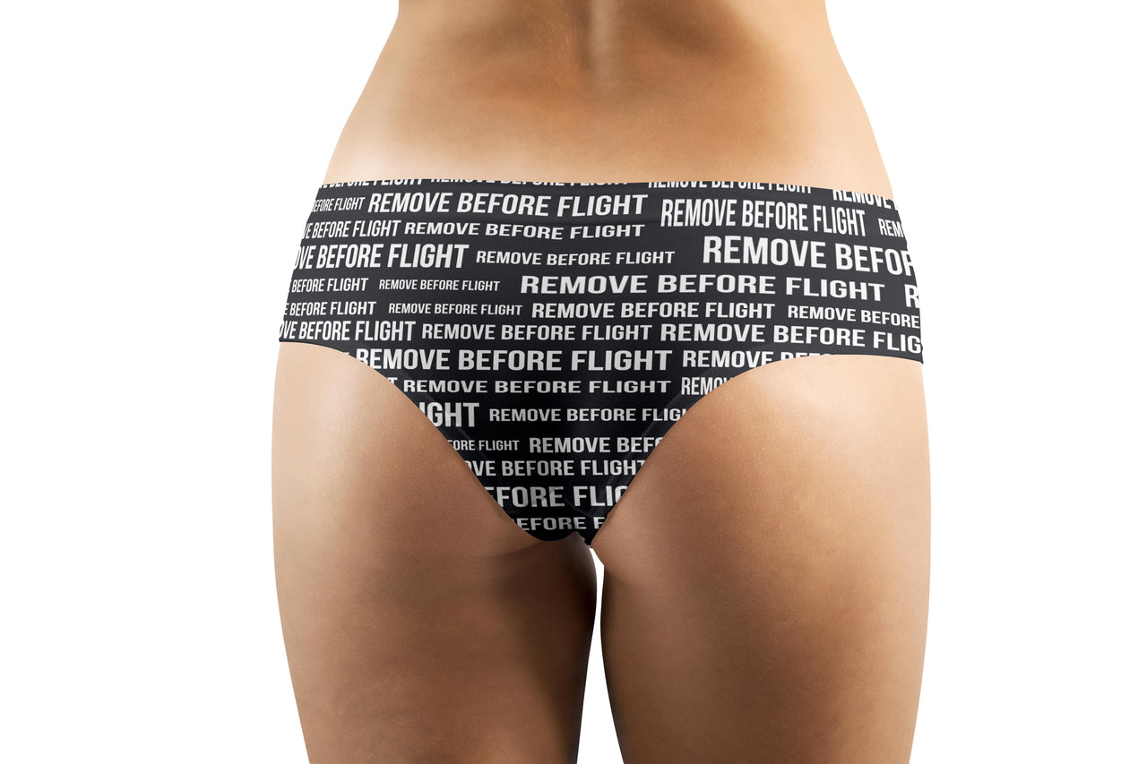Remove Before Flight 3 (Black) Designed Women Panties & Shorts