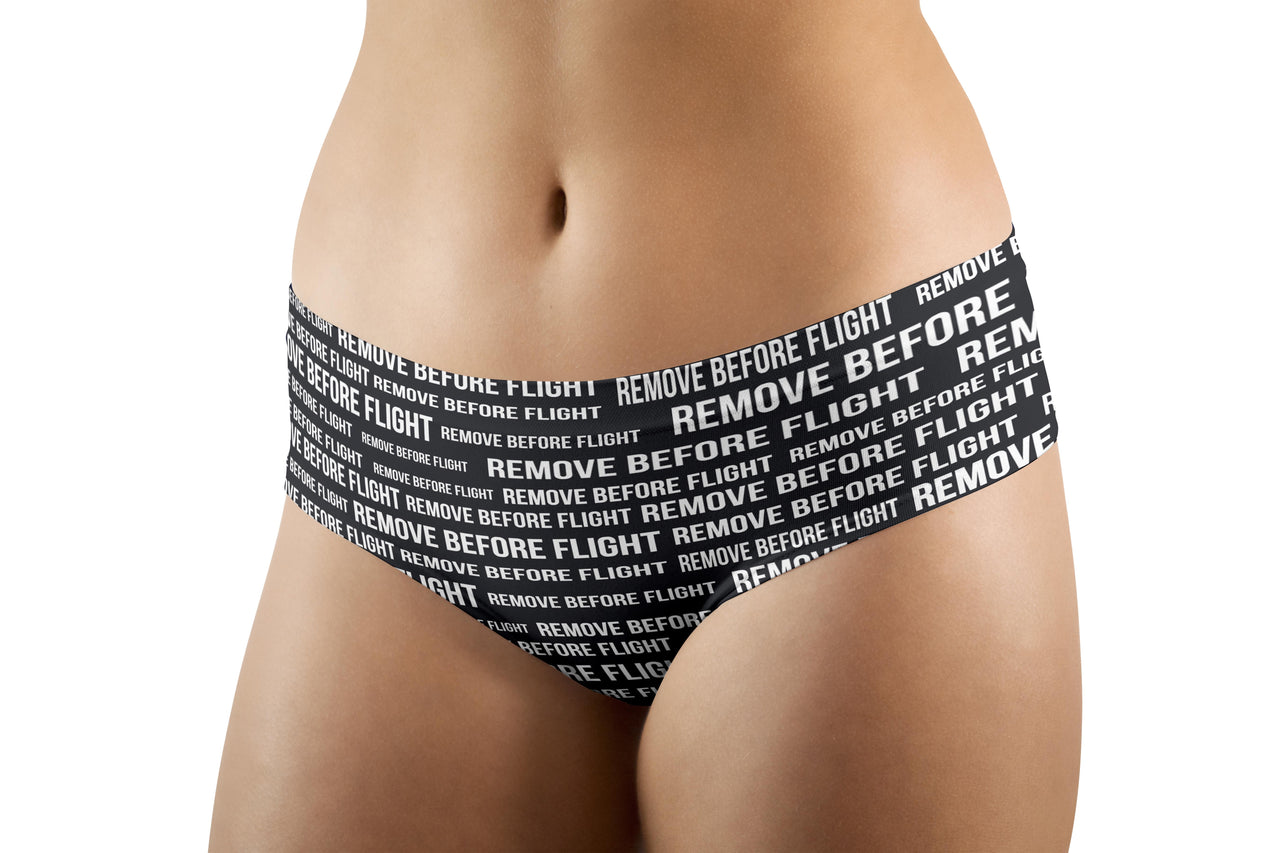 Remove Before Flight 3 (Black) Designed Women Panties & Shorts