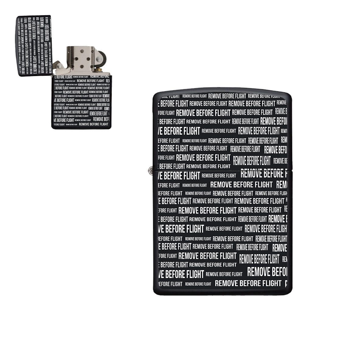 Remove Before Flight 3-Black Designed Metal Lighters
