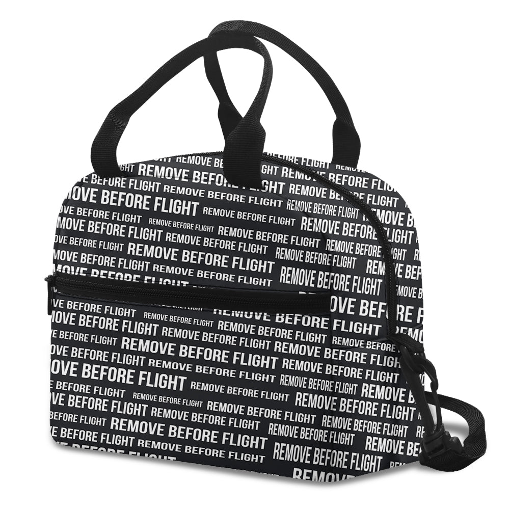 Remove Before Flight 3-Black Designed Lunch Bags