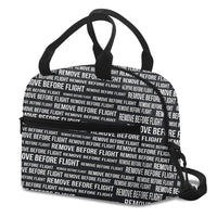 Thumbnail for Remove Before Flight 3-Black Designed Lunch Bags
