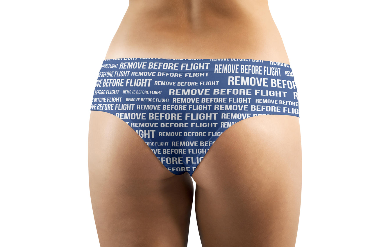 Remove Before Flight 3 (Blue) Designed Women Panties & Shorts