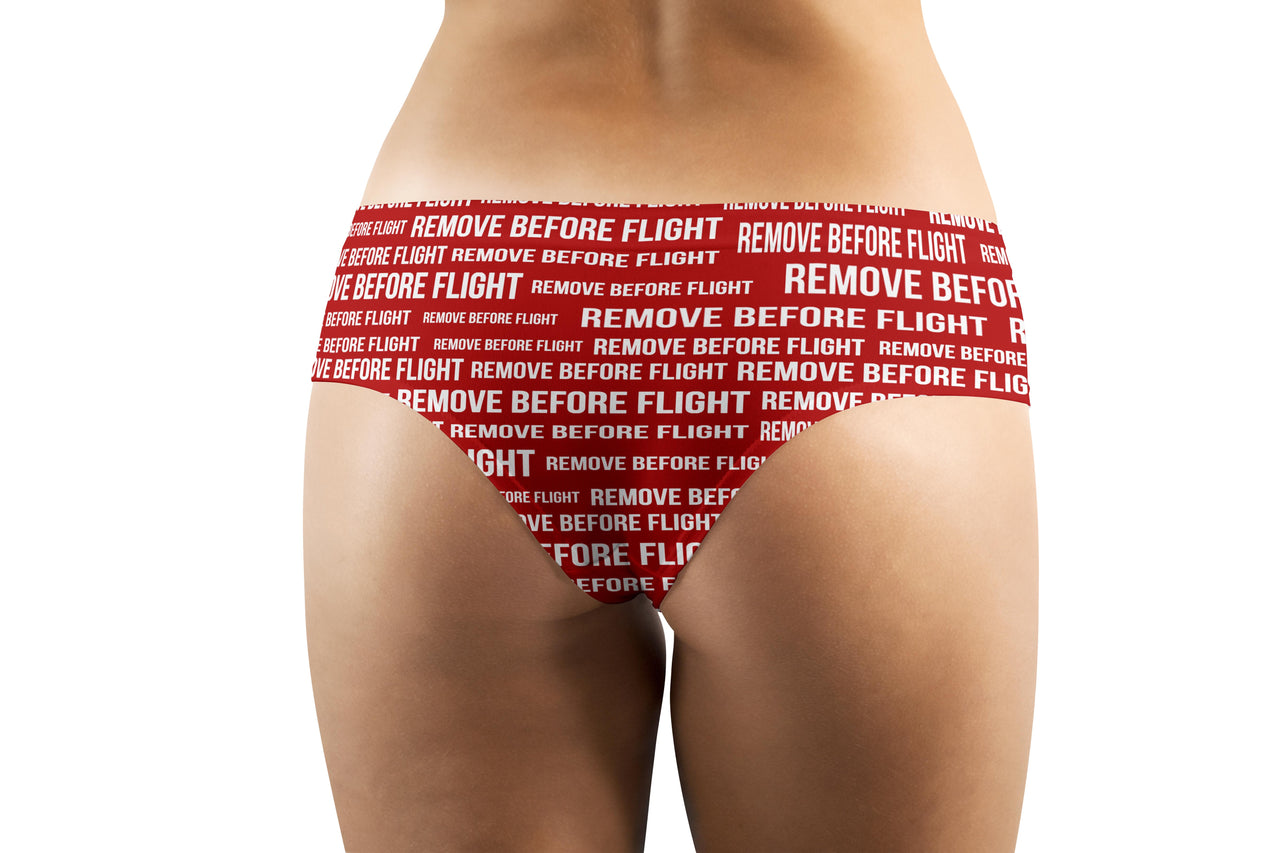 Remove Before Flight 3 (Red) Designed Women Panties & Shorts