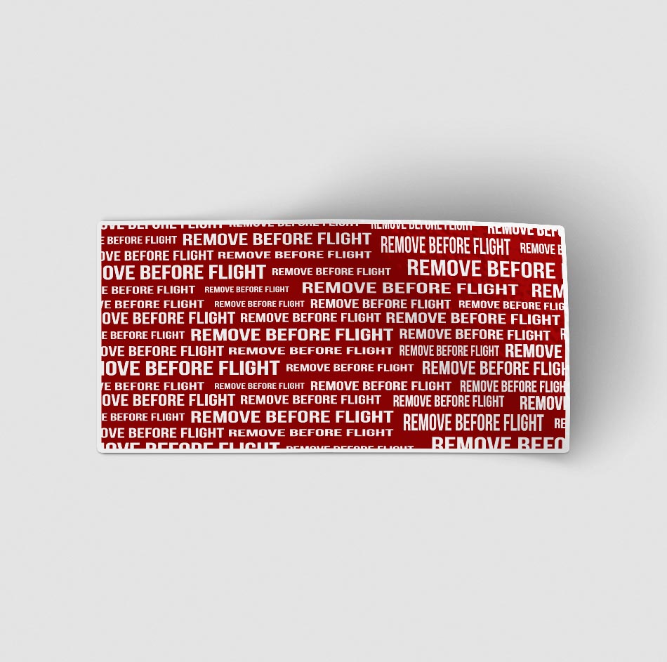 Remove Before Flight 3 (Red) Designed Stickers