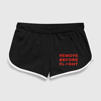 Thumbnail for Remove Before Flight Designed Women Beach Style Shorts
