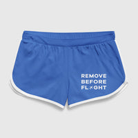 Thumbnail for Remove Before Flight Designed Women Beach Style Shorts