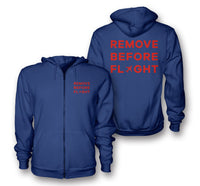 Thumbnail for Remove Before Flight Designed Zipped Hoodies