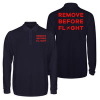 Thumbnail for Remove Before Flight Designed Long Sleeve Polo T-Shirts (Double-Side)