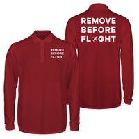 Thumbnail for Remove Before Flight Designed Long Sleeve Polo T-Shirts (Double-Side)