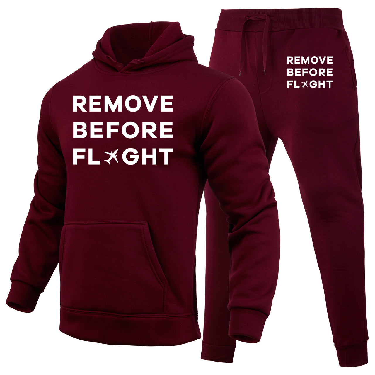 Remove Before Flight Designed Hoodies & Sweatpants Set