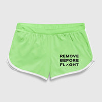 Thumbnail for Remove Before Flight Designed Women Beach Style Shorts