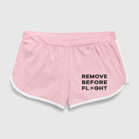 Thumbnail for Remove Before Flight Designed Women Beach Style Shorts