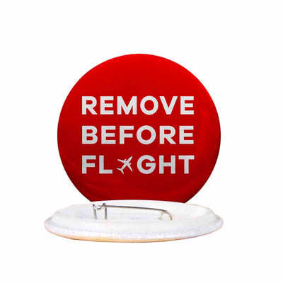 Remove Before Flight aviation design pin in polished enamel.