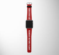 Remove Before Flight Red Designed Leather Apple Watch Straps Aviation Shop