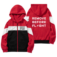 Thumbnail for Remove Before Flight Designed Colourful Zipped Hoodies