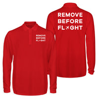 Thumbnail for Remove Before Flight Designed Long Sleeve Polo T-Shirts (Double-Side)