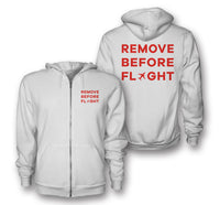 Thumbnail for Remove Before Flight Designed Zipped Hoodies