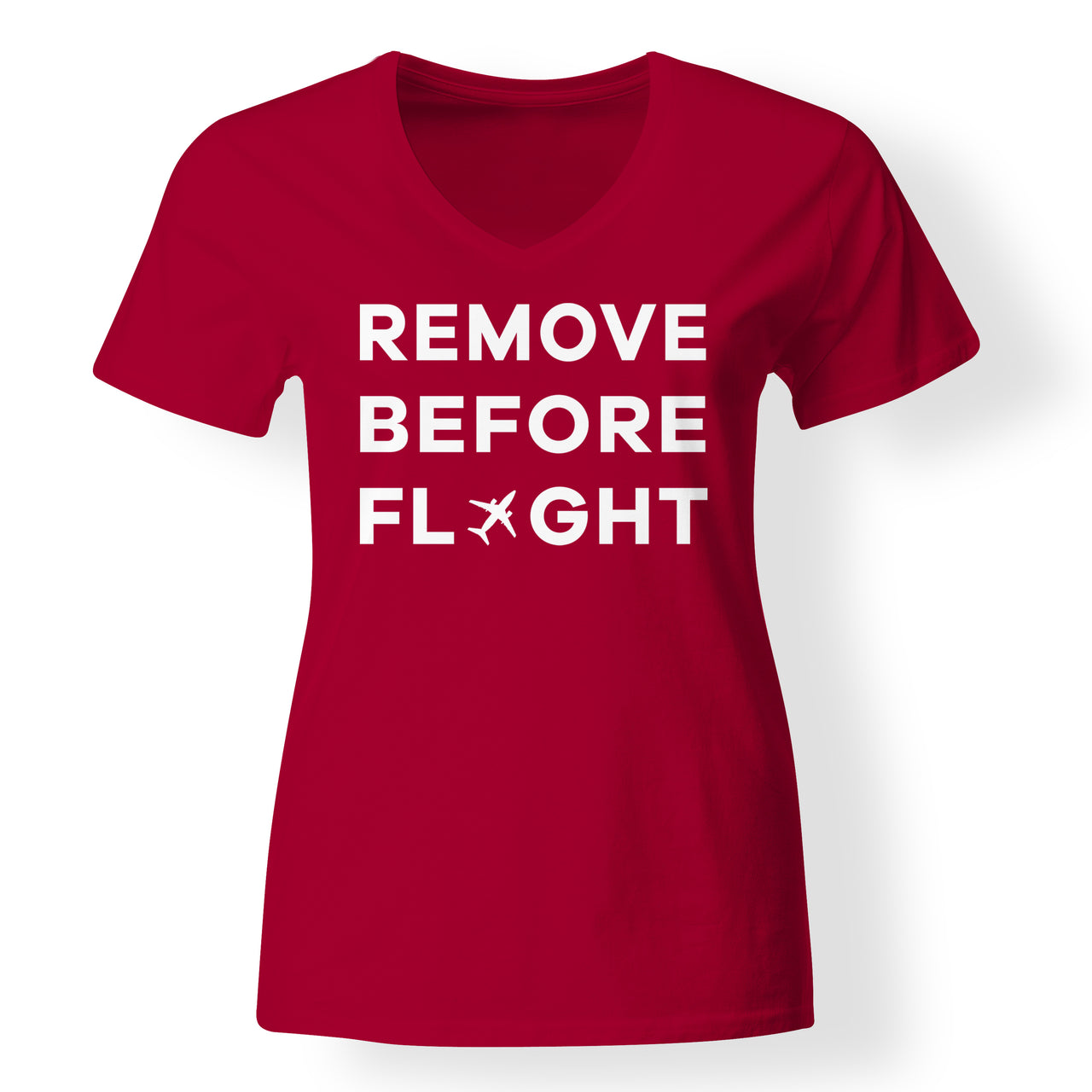 Remove Before Flight Designed V-Neck T-Shirts
