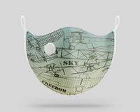 Thumbnail for Retro Airplanes & Text Designed Face Masks