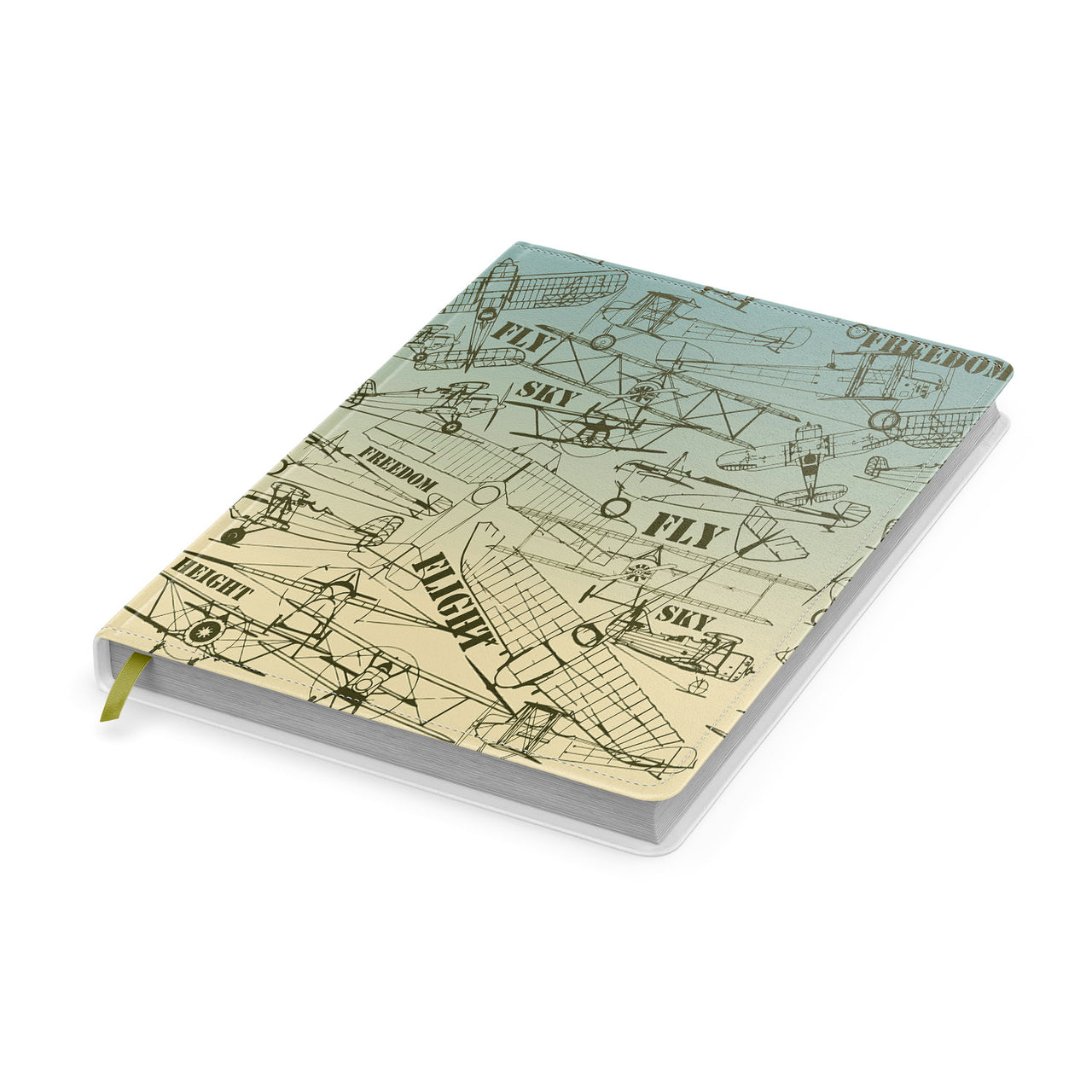 Retro Airplanes & Text Designed Notebooks