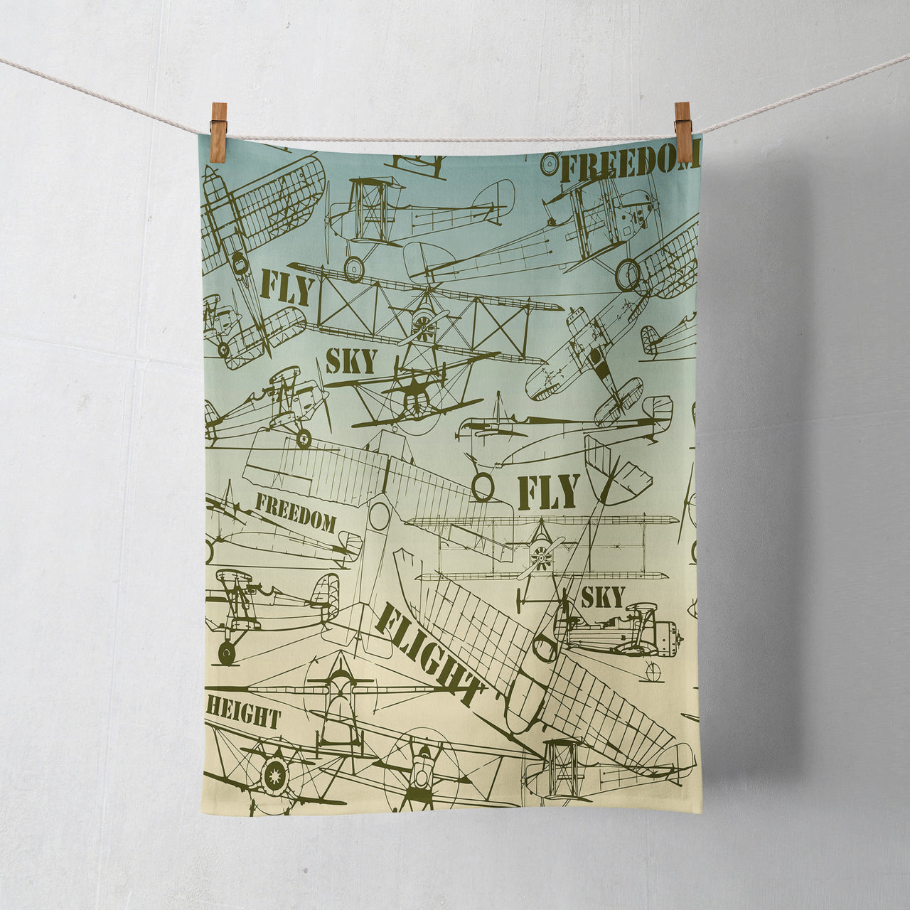 Retro Airplanes & Text Designed Towels