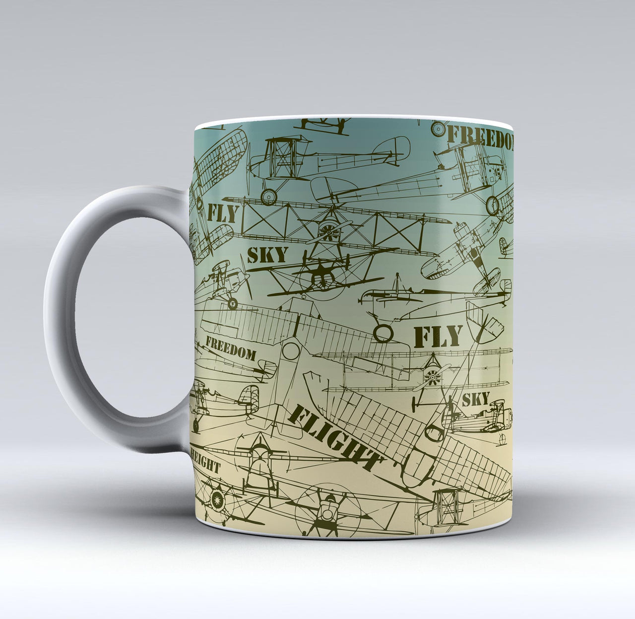 Retro Airplanes & Text Designed Mugs