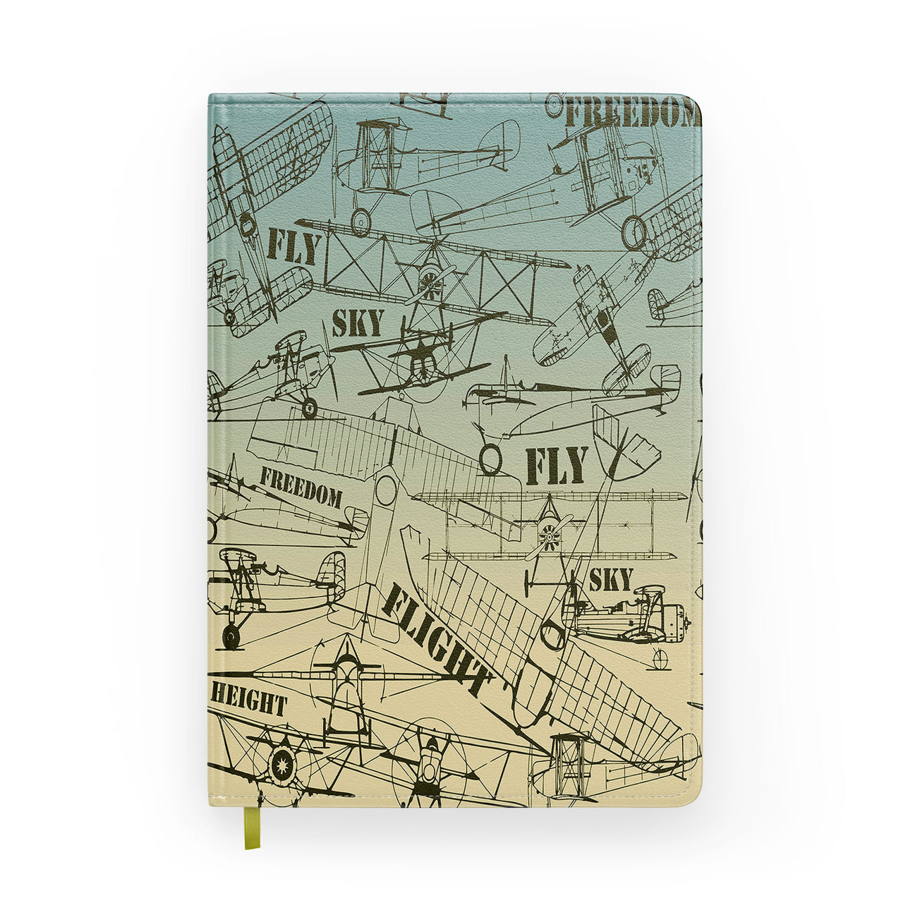 Retro Airplanes & Text Designed Notebooks
