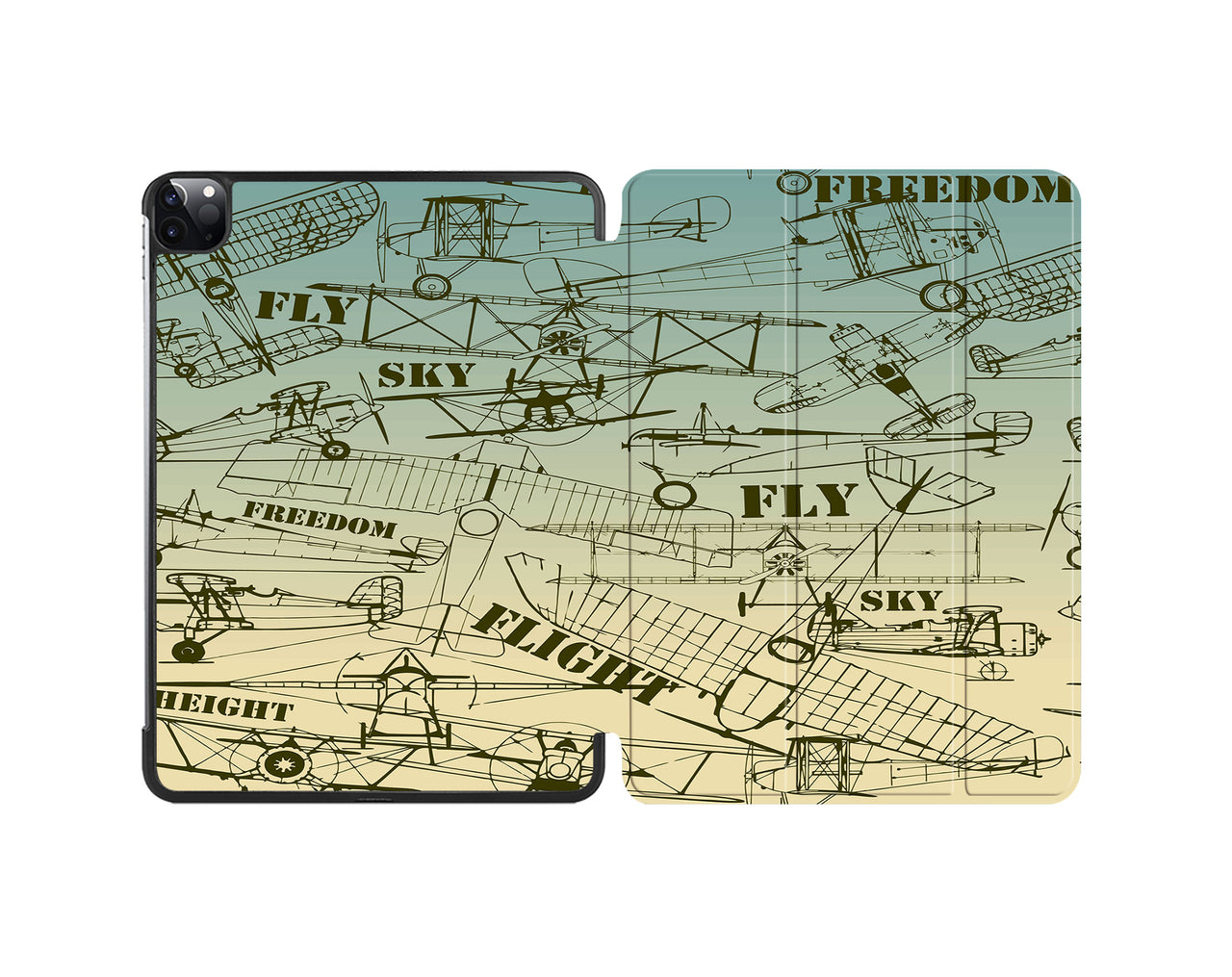 Retro Airplanes & Text Designed iPad Cases