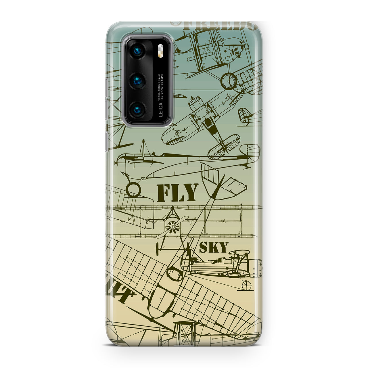 Retro Airplanes & Text Designed Huawei Cases