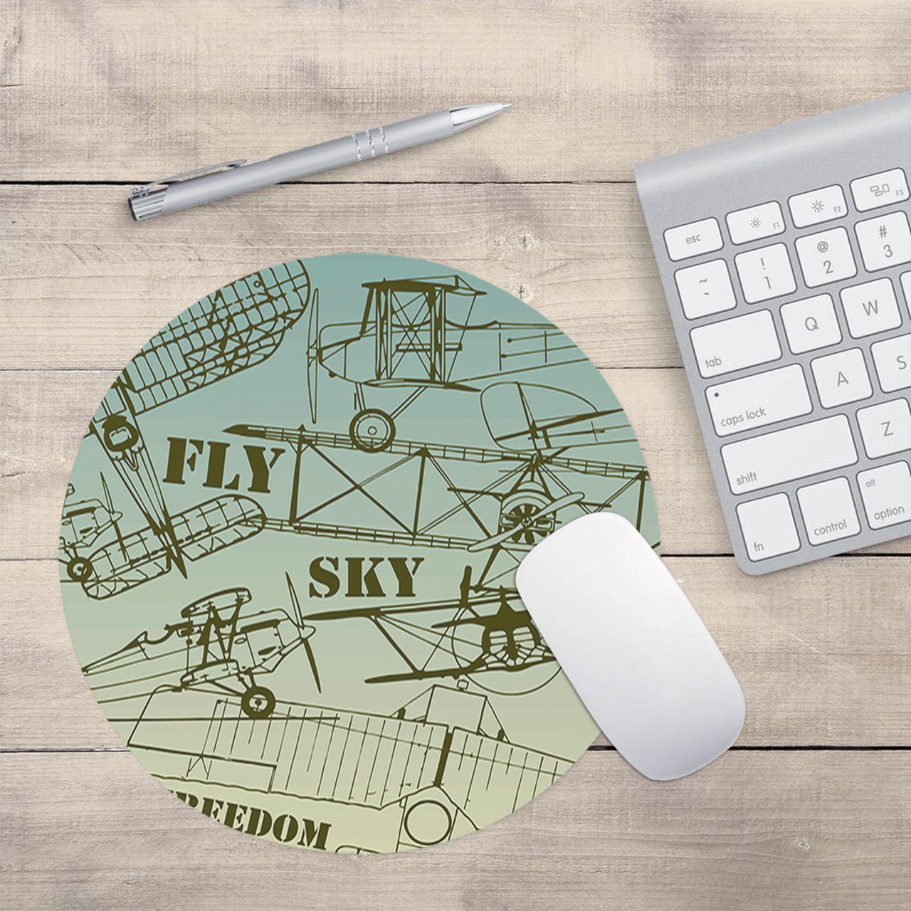 Retro Airplanes & Text Designed Mouse Pads