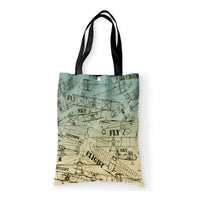 Thumbnail for Retro Airplanes & Text Designed Tote Bags