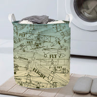 Thumbnail for Retro Airplanes & Text Designed Laundry Baskets