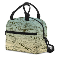 Thumbnail for Retro Airplanes & Text Designed Lunch Bags