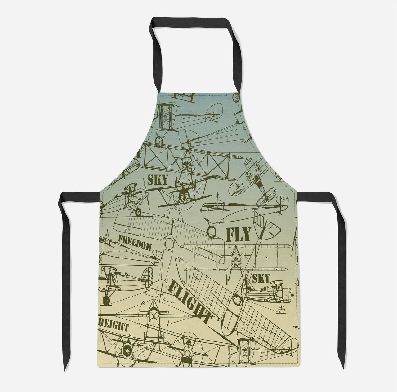Retro Airplanes & Text Designed Kitchen Aprons